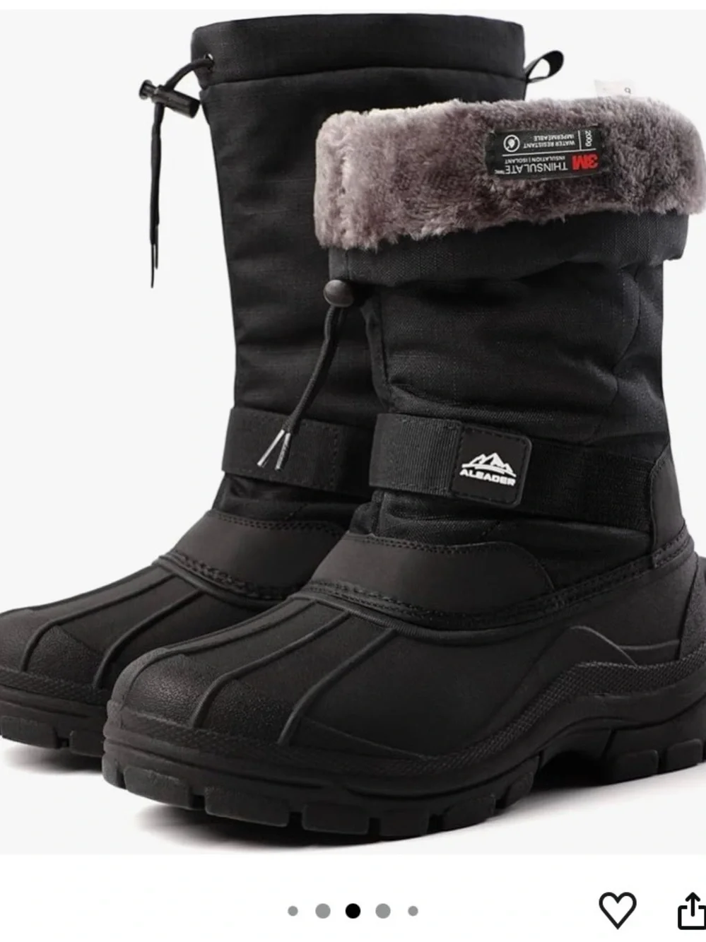 Men's Winter Waterproof Insulated Shell, Comfortable Outdoor Snowboots